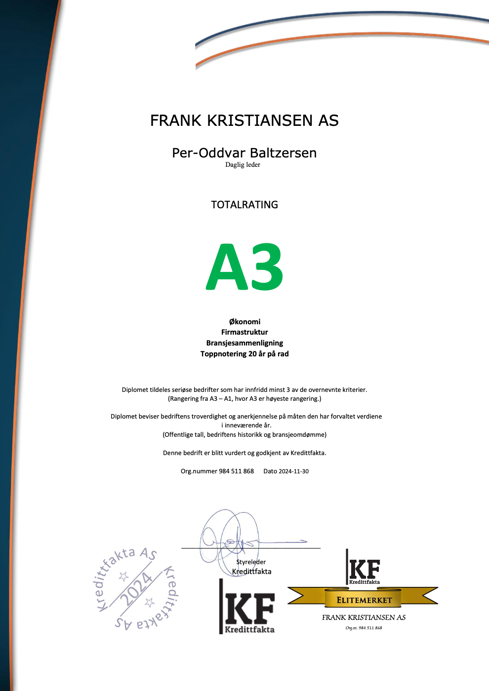 A3 totalrating frank kristiansen